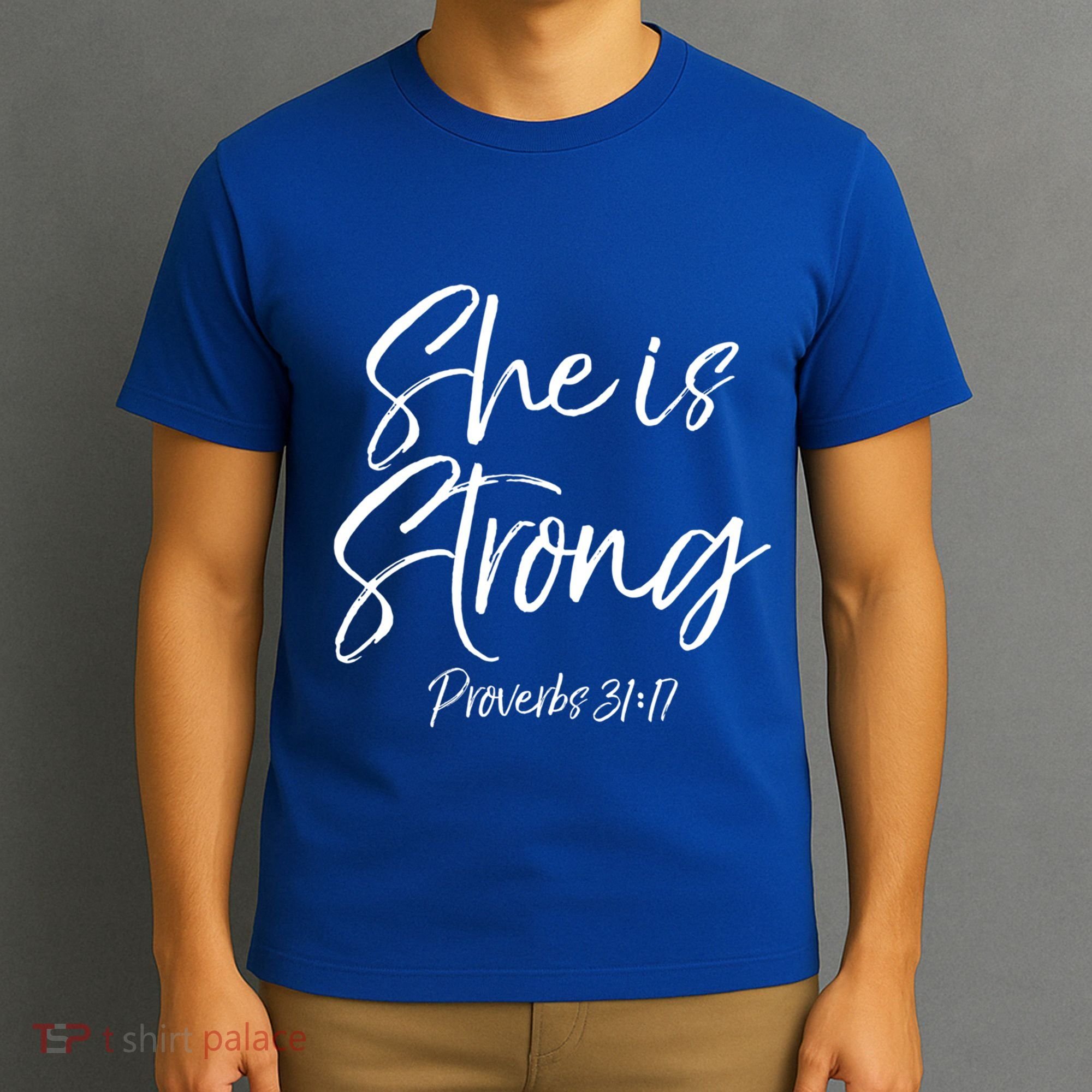Cute Mom Proverbs 31 Gift She Is Strong Proverbs 31:17 Cool Gift T-Shirt