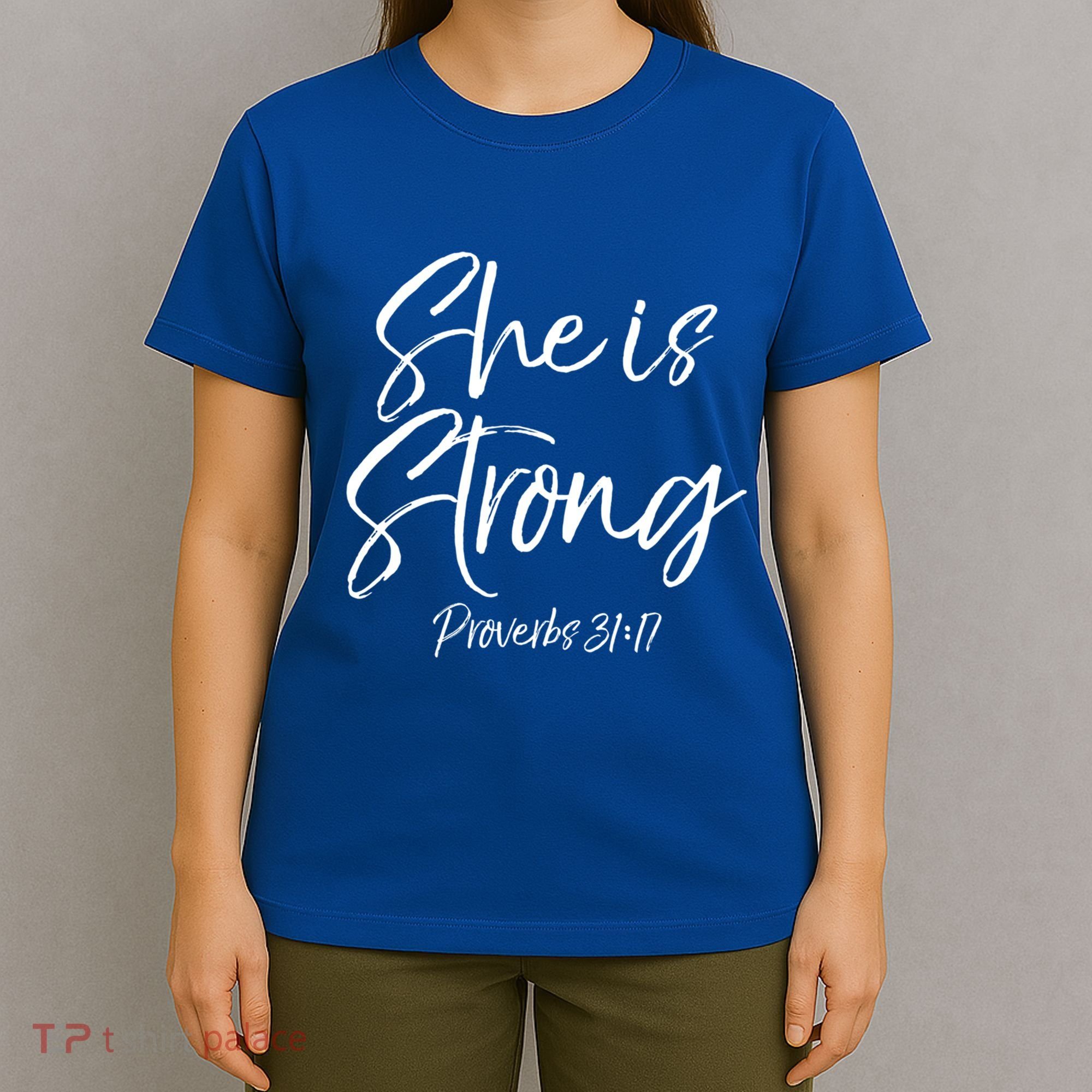 Cute Mom Proverbs 31 Gift She Is Strong Proverbs 31:17 Cool Gift T-Shirt