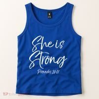 Cute Mom Proverbs 31 Gift She Is Strong Proverbs 31:17 Cool Gift Tank Top thumb 2