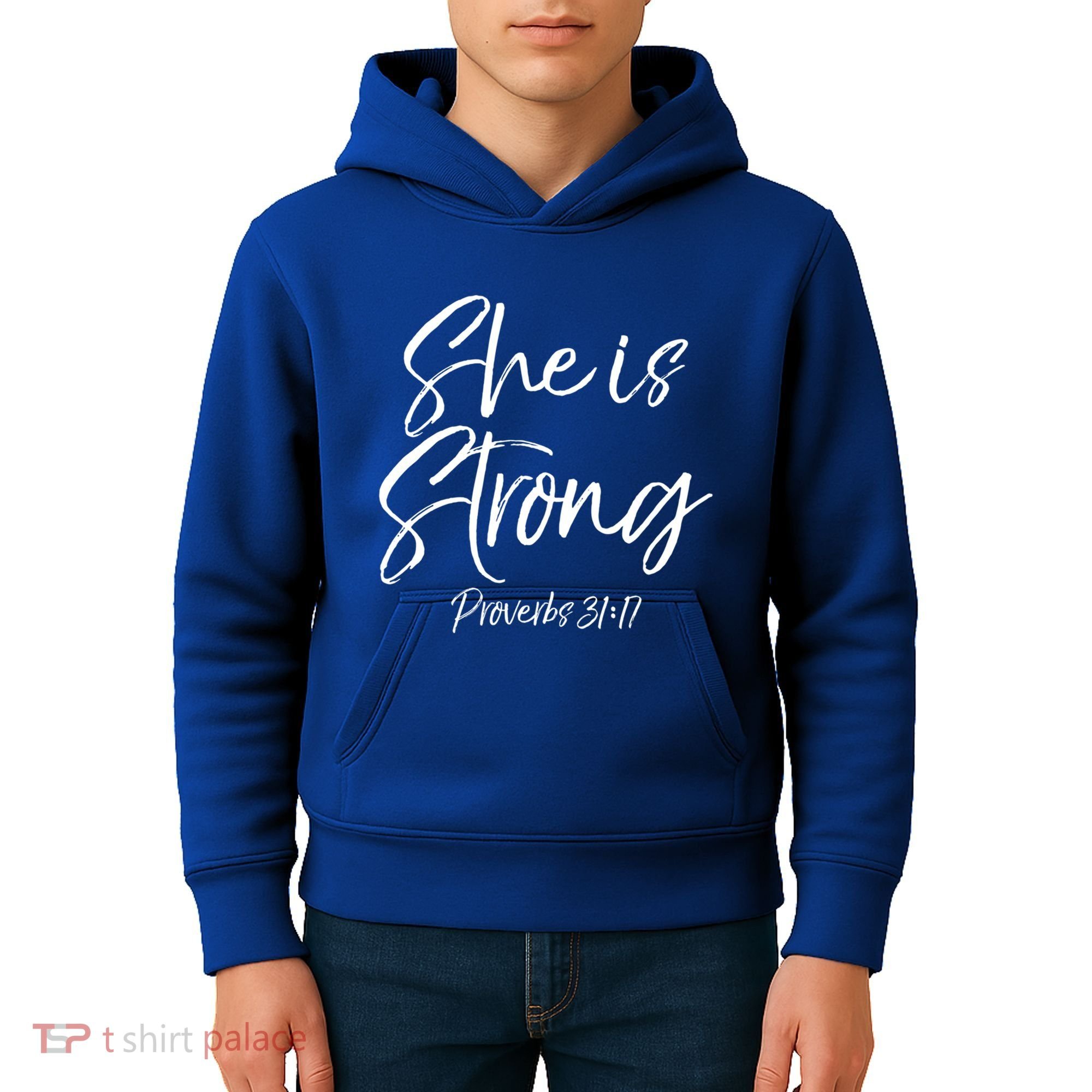Cute Mom Proverbs 31 Gift She Is Strong Proverbs 31:17 Cool Gift Kids Hoodie