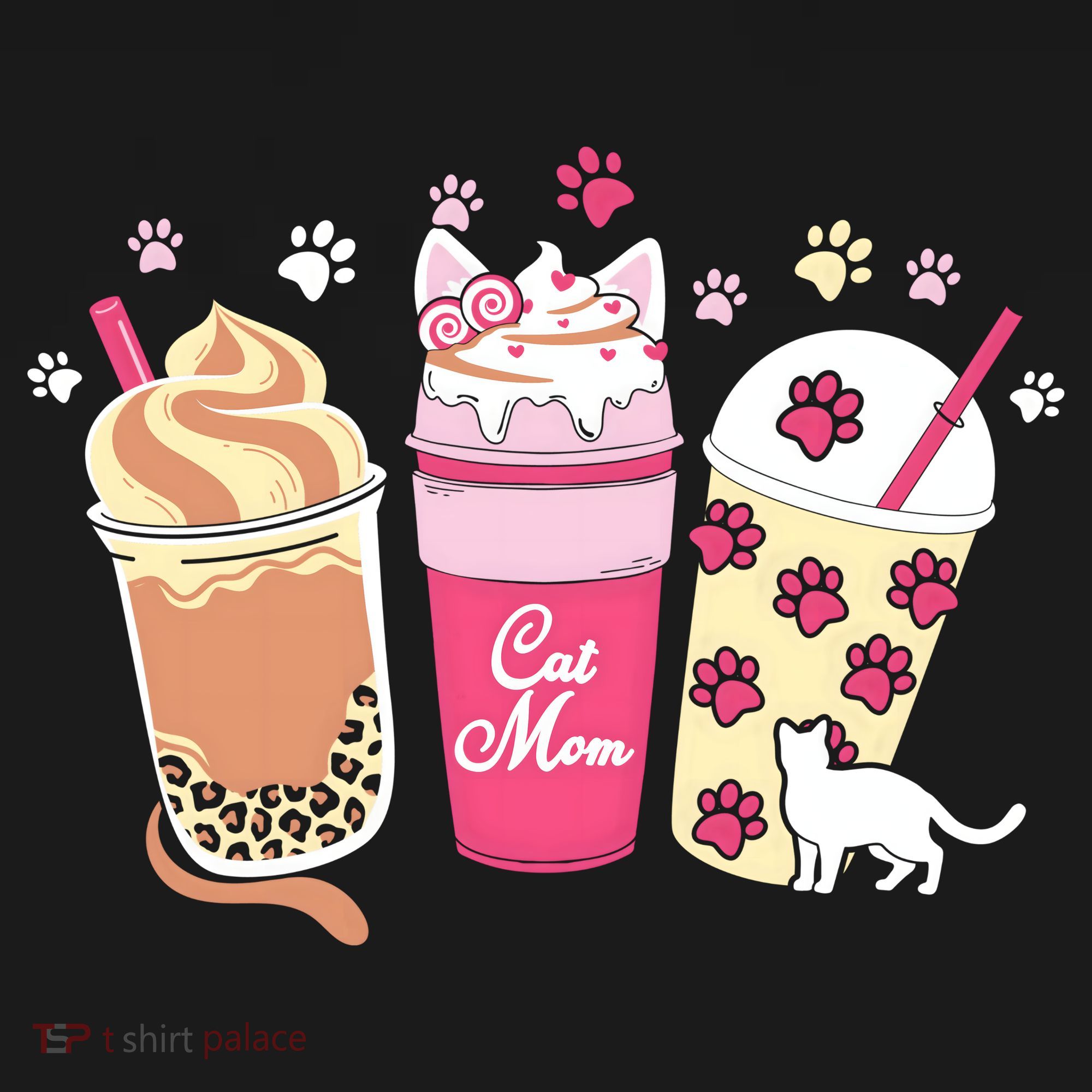 Cat Mom Paw Frappuccino Cute Coaster