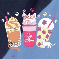 Cat Mom Paw Frappuccino Cute Raglan Baseball Sleeve Shirt thumb 2