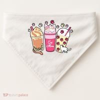 Cat Mom Paw Frappuccino Cute USA-Made Doggie Bandana thumb 0