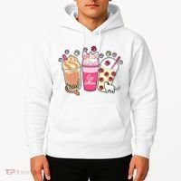 Cat Mom Paw Frappuccino Cute Hoodie thumb 2