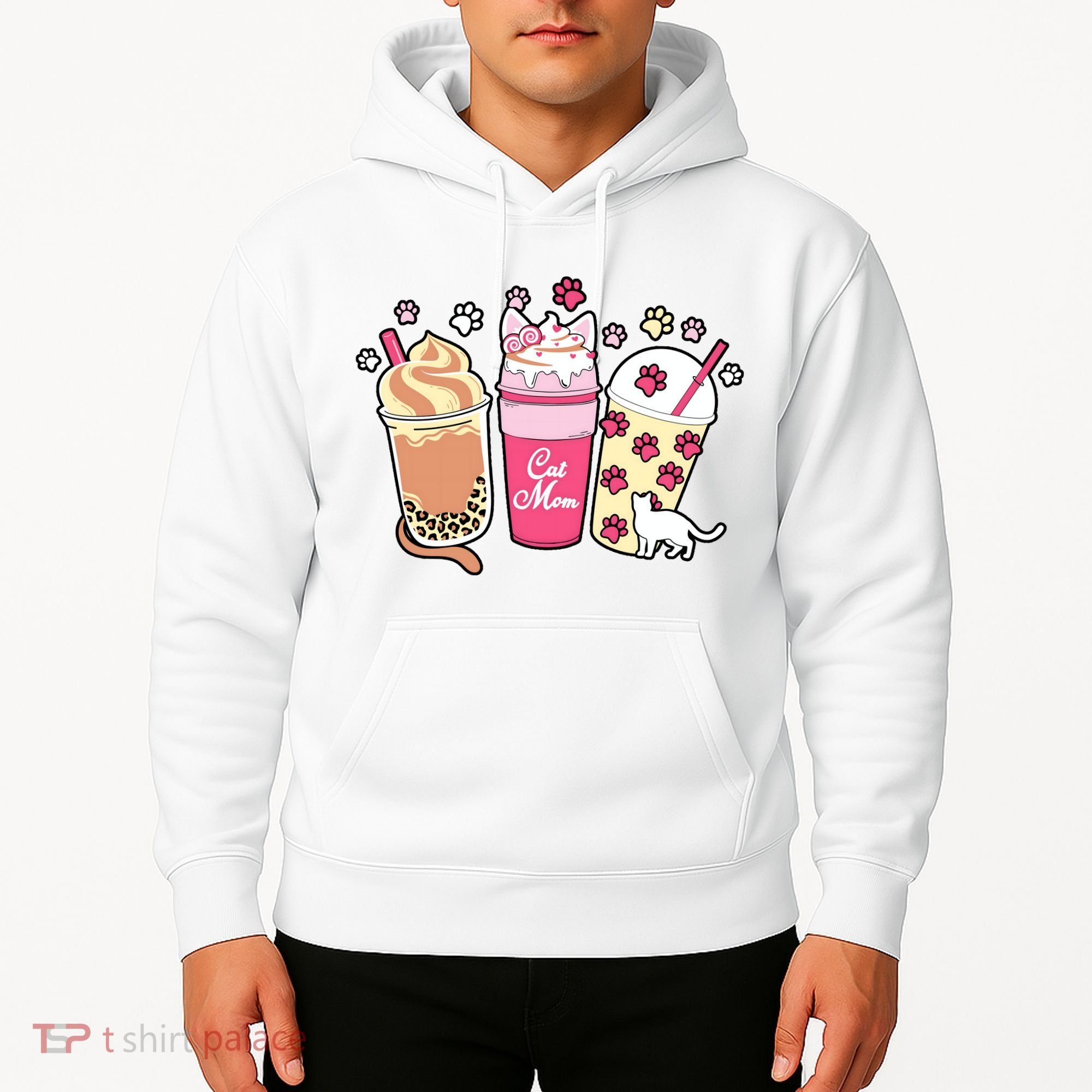 Cat Mom Paw Frappuccino Cute Hoodie