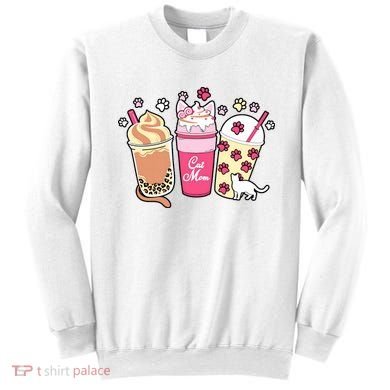 Cat Mom Paw Frappuccino Cute Sweatshirt