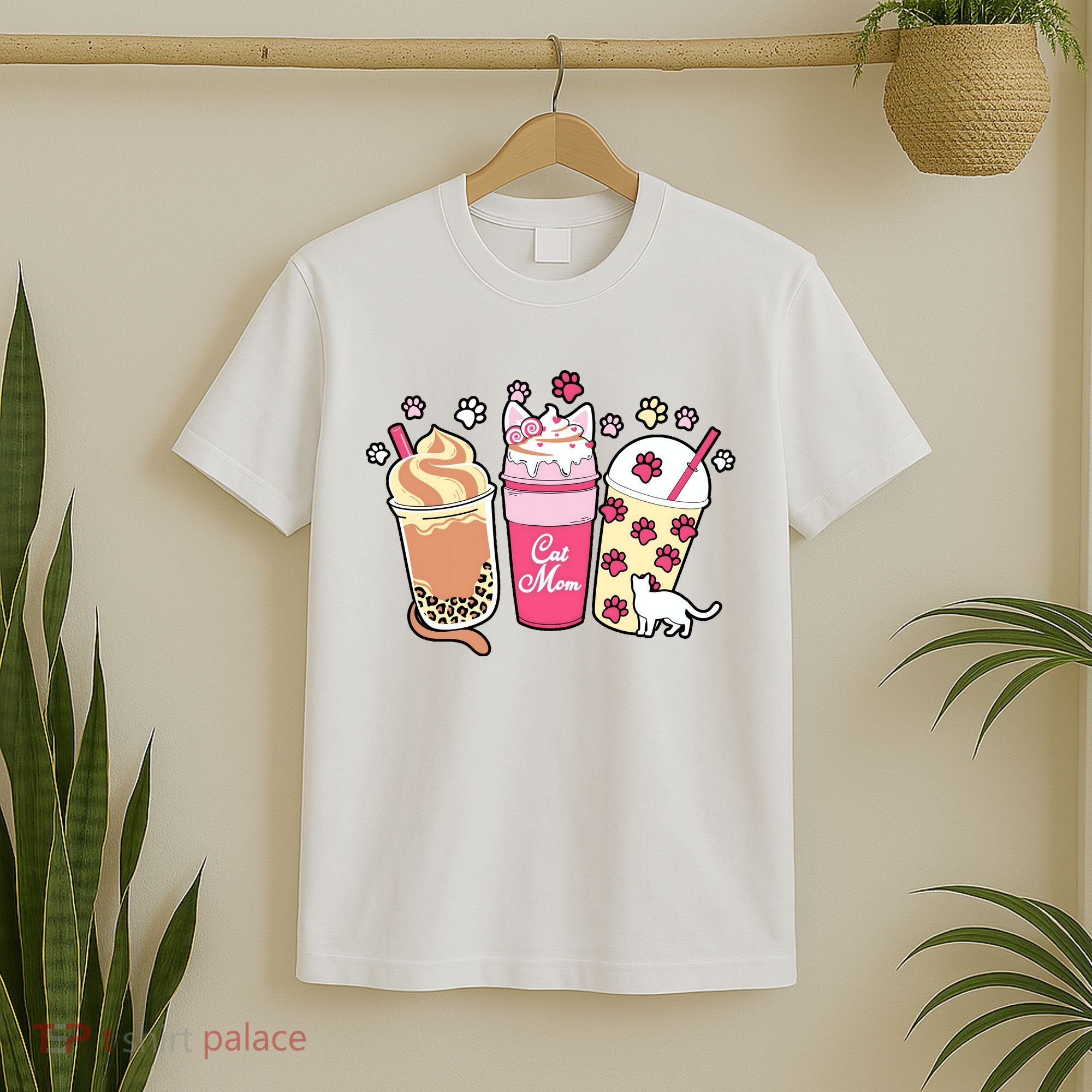 Cat Mom Paw Frappuccino Cute T-Shirt