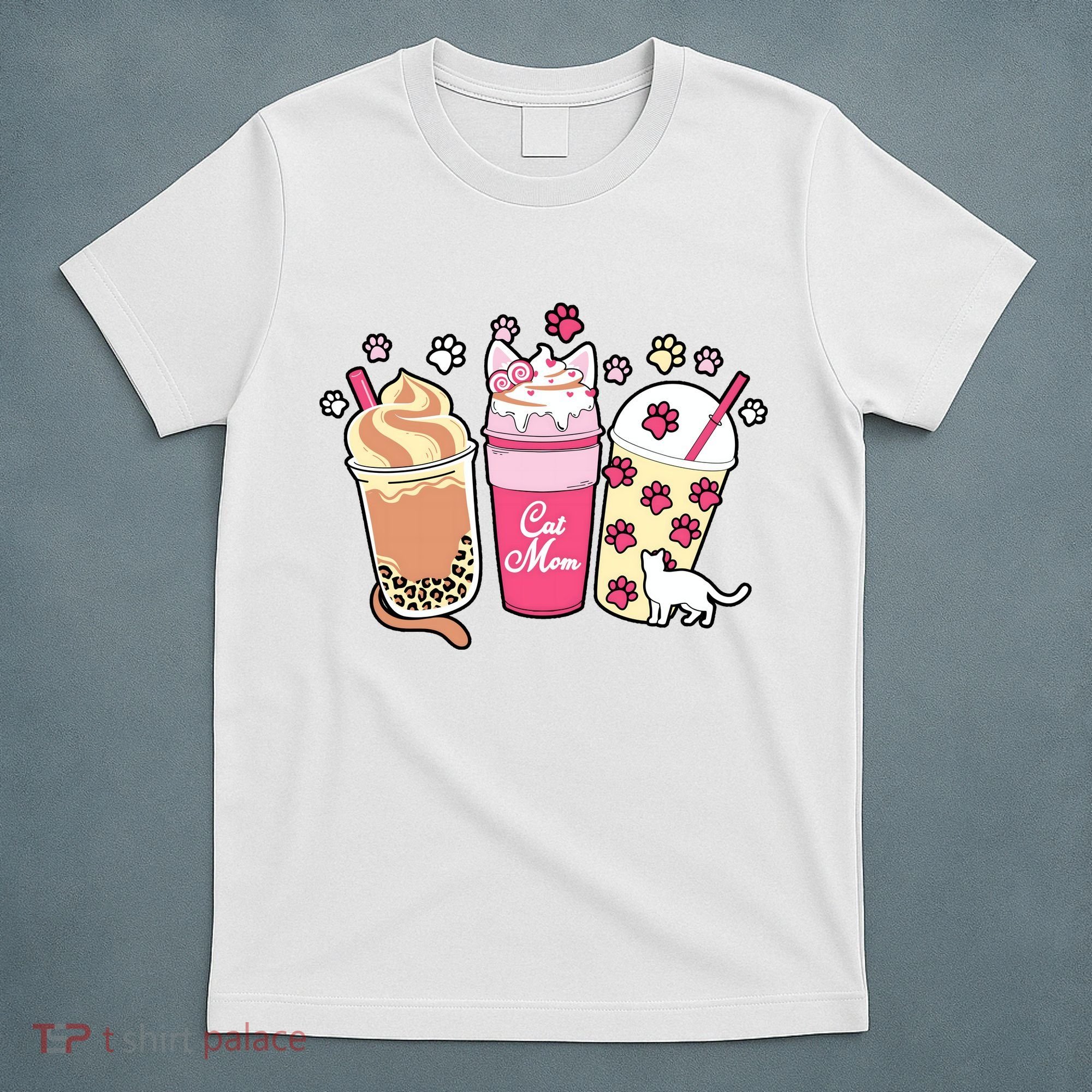 Cat Mom Paw Frappuccino Cute T-Shirt