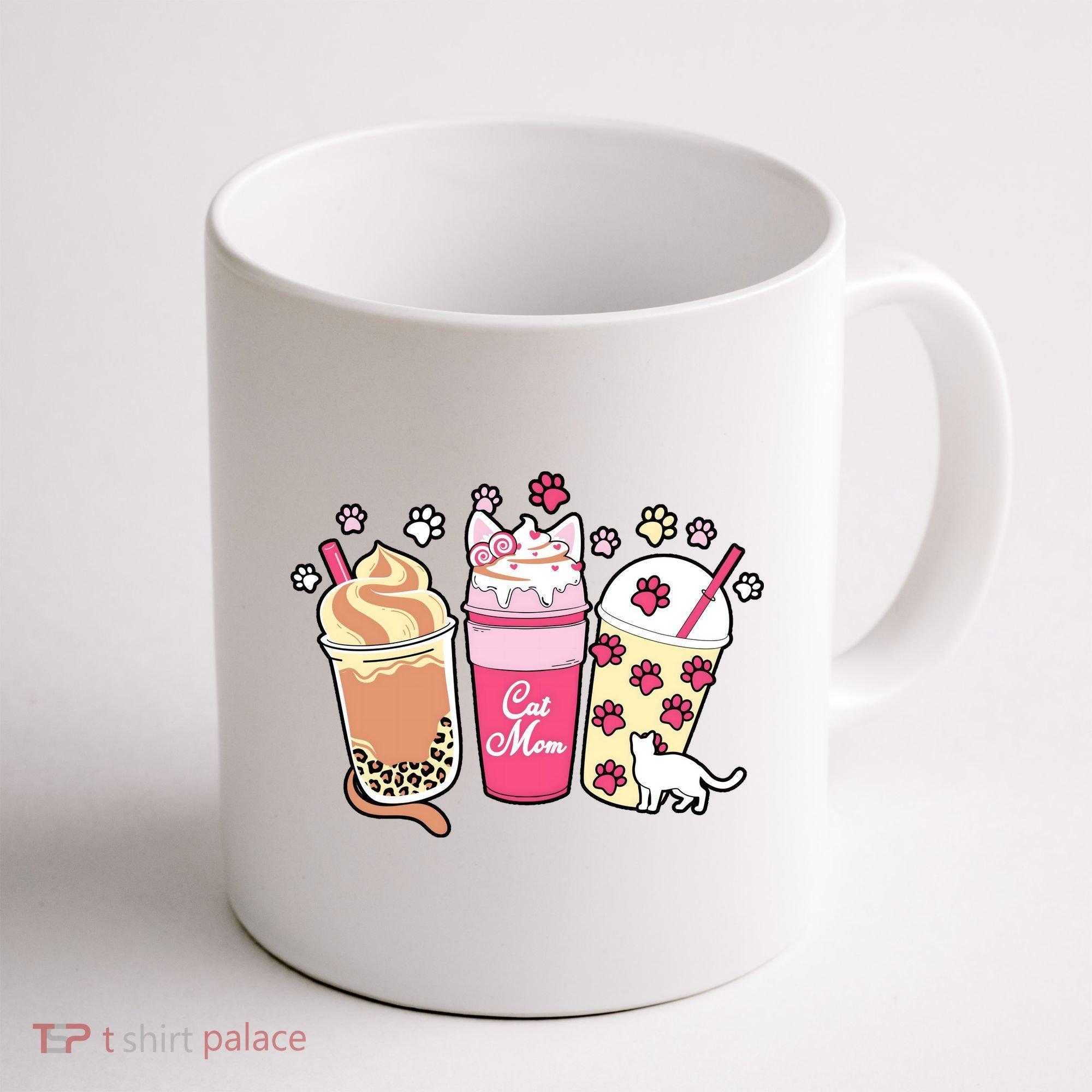 Cat Mom Paw Frappuccino Cute Coffee Mug