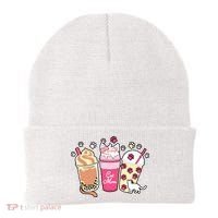 Cat Mom Paw Frappuccino Cute Beanie thumb 0