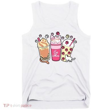 Cat Mom Paw Frappuccino Cute Tank Top