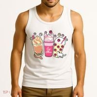 Cat Mom Paw Frappuccino Cute Tank Top thumb 3