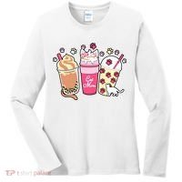 Cat Mom Paw Frappuccino Cute Women's Long Sleeve Shirt thumb 0