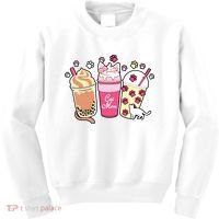 Cat Mom Paw Frappuccino Cute Kids Sweatshirt thumb 0