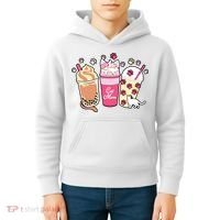 Cat Mom Paw Frappuccino Cute Kids Hoodie thumb 4