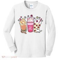 Cat Mom Paw Frappuccino Cute Kids Long Sleeve Shirt thumb 0