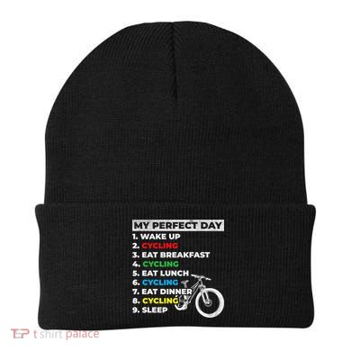 Cyclists My Perfect Day Mountain Biking Cycling Day Plan Gift Beanie