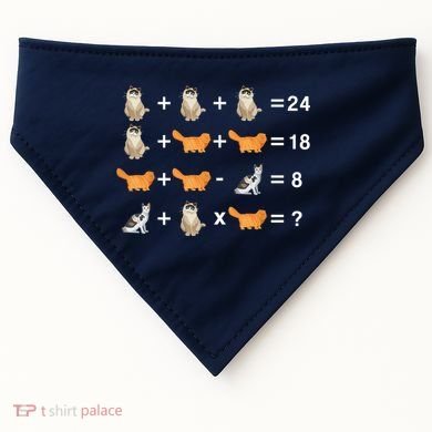 Cat Math Puzzle USA-Made Doggie Bandana