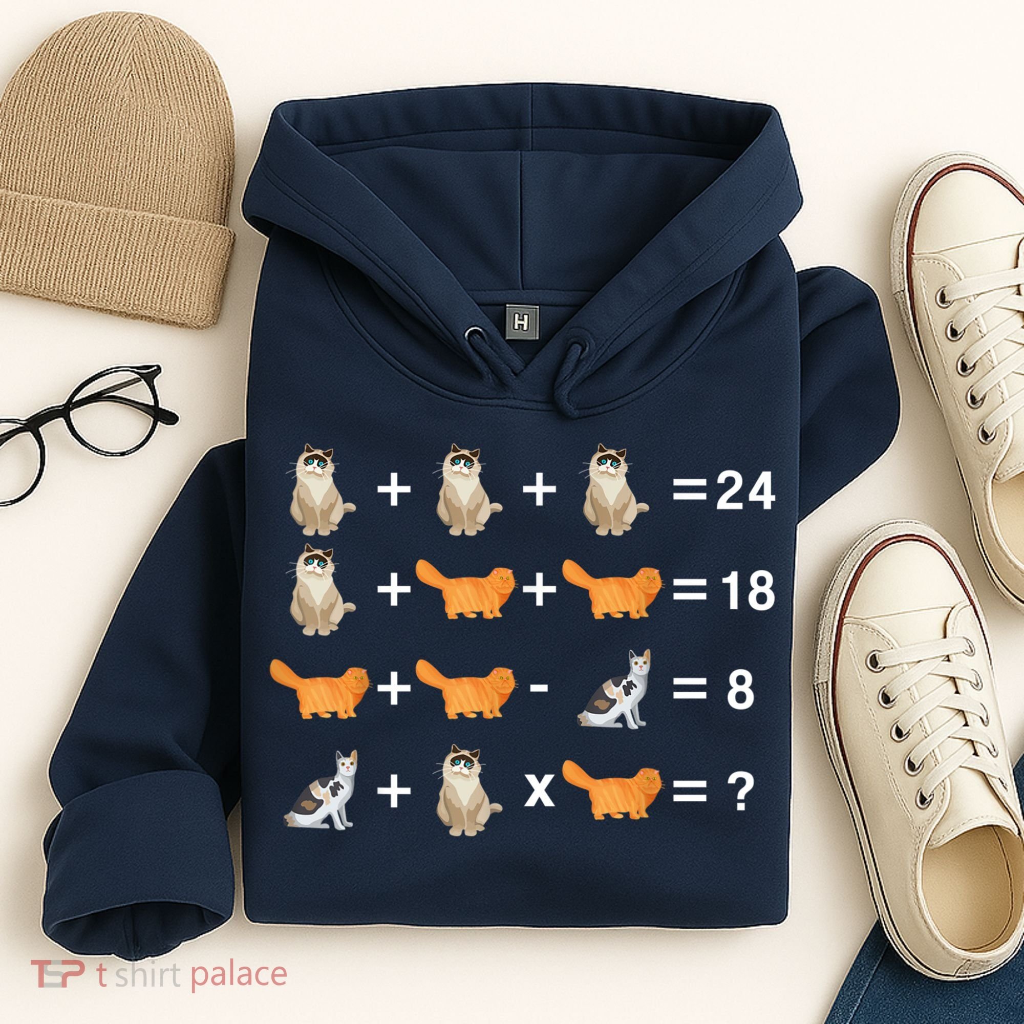 Cat Math Puzzle Hoodie