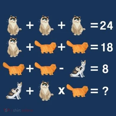 Cat Math Puzzle T-Shirt