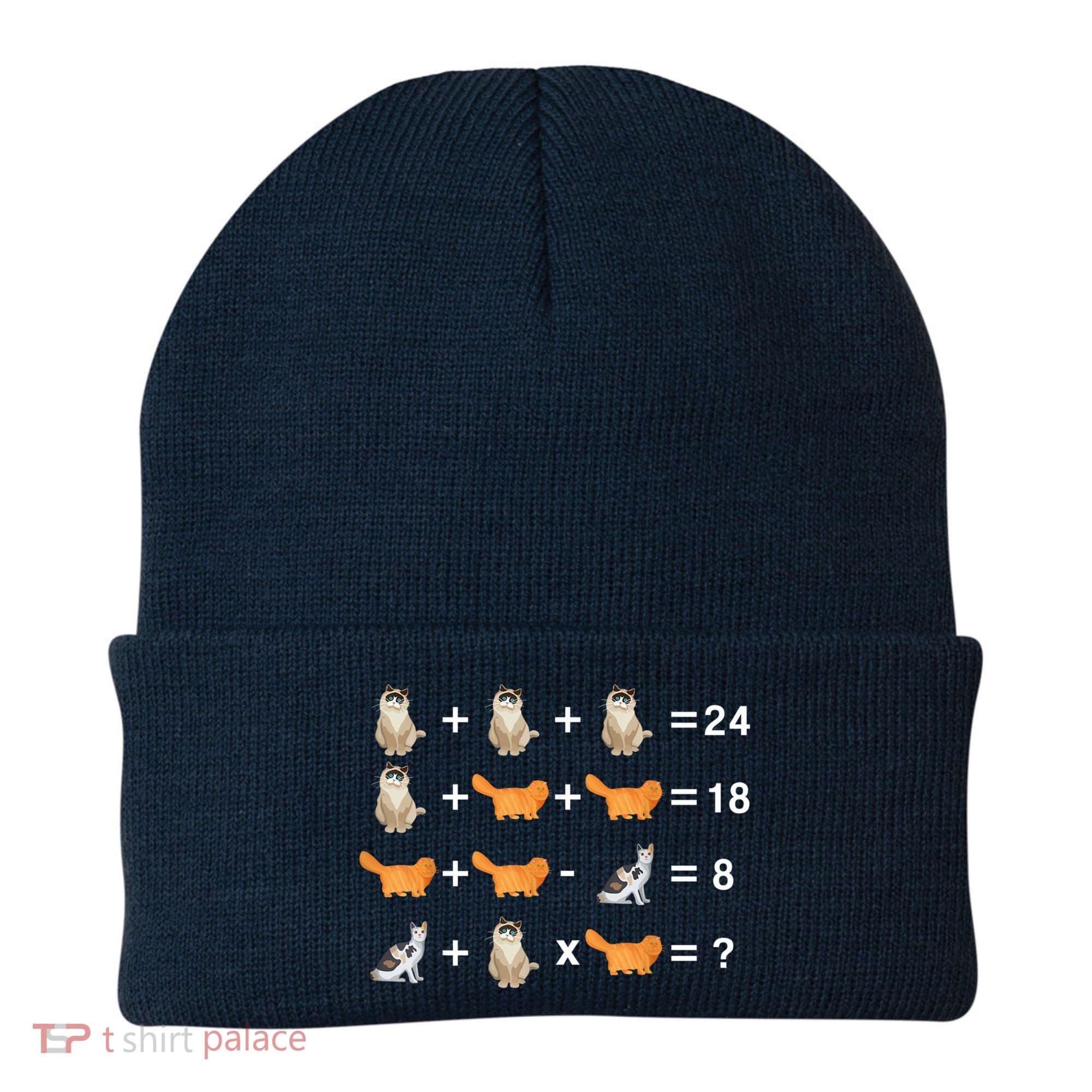 Cat Math Puzzle Beanie