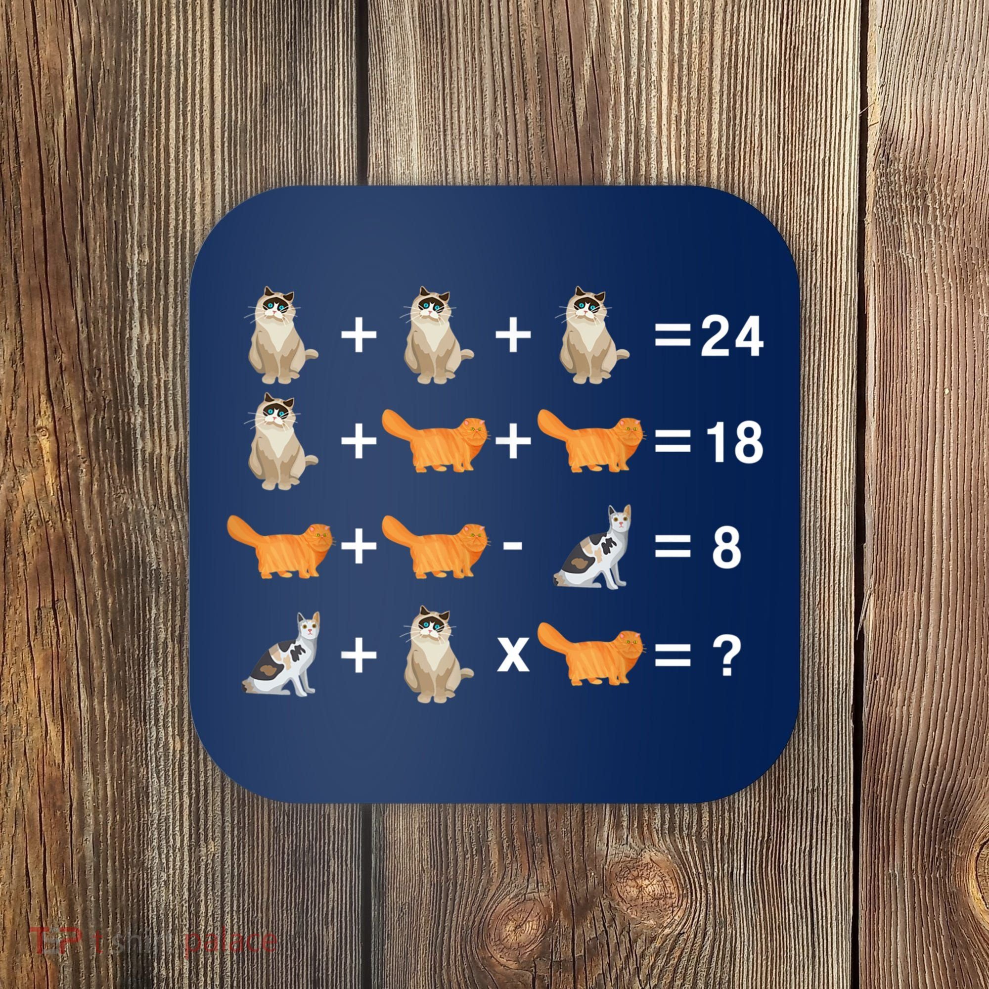 Cat Math Puzzle Coaster