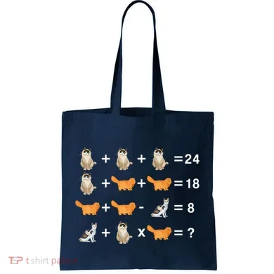 Cat Math Puzzle Tote Bag