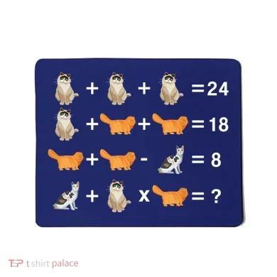 Cat Math Puzzle Mousepad