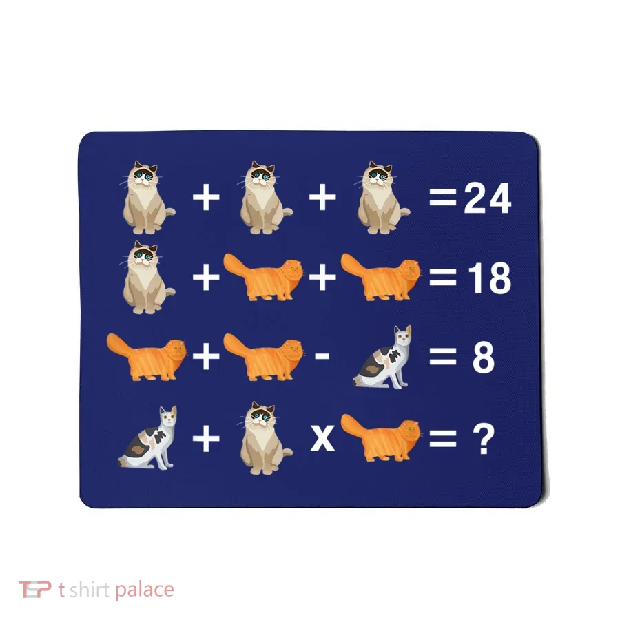 Cat Math Puzzle Mousepad