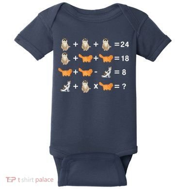Cat Math Puzzle Baby Bodysuit