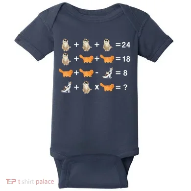 Cat Math Puzzle Baby Bodysuit