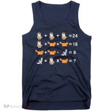 Cat Math Puzzle Tank Top