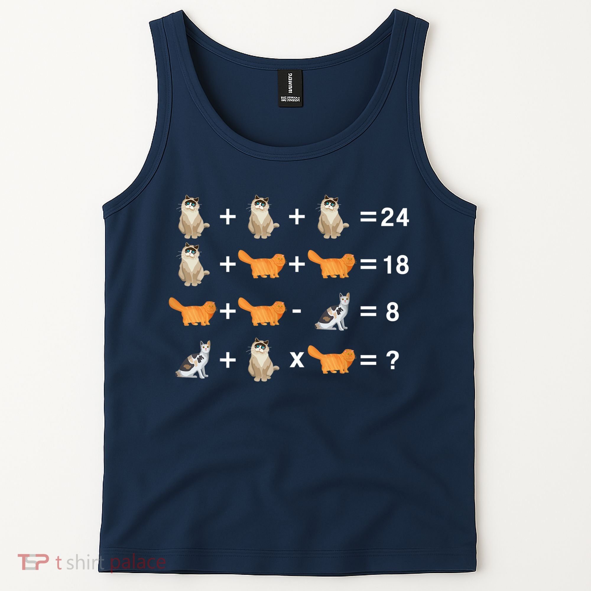 Cat Math Puzzle Tank Top