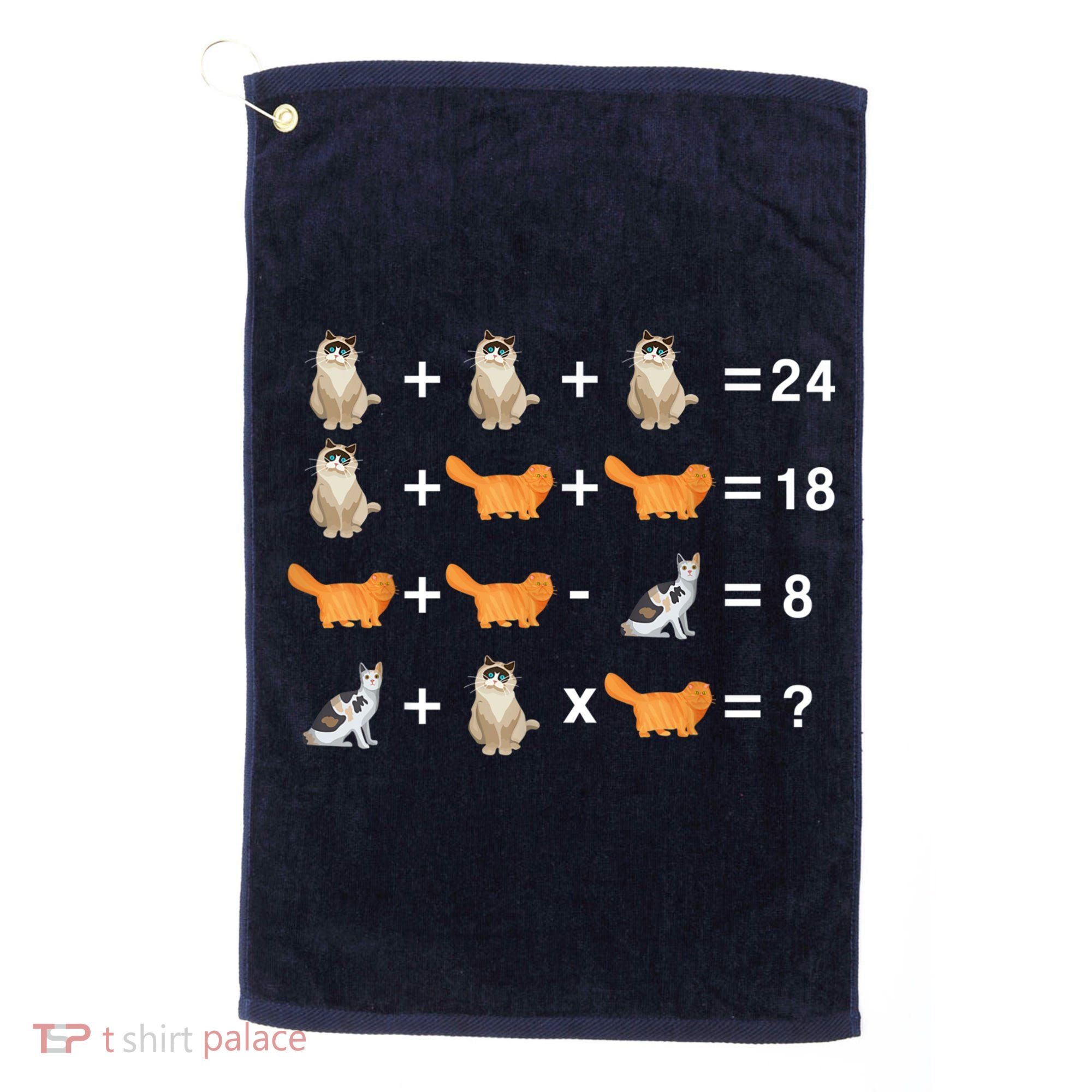 Cat Math Puzzle Golf Towel
