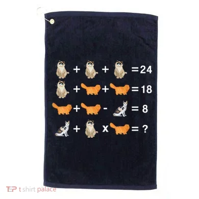 Cat Math Puzzle Golf Towel
