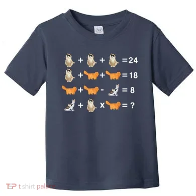 Cat Math Puzzle Toddler T-Shirt