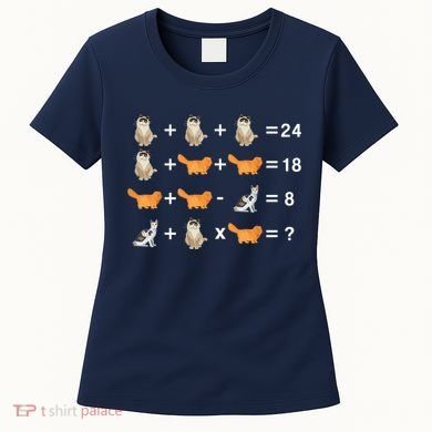 Cat Math Puzzle Women's T-Shirt