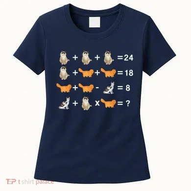Cat Math Puzzle Women's T-Shirt
