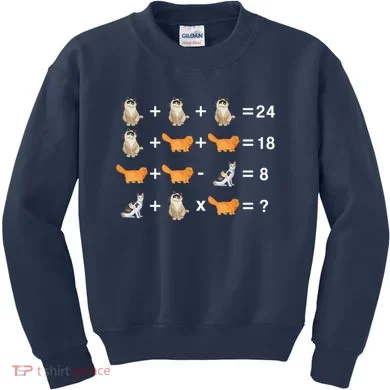 Cat Math Puzzle Kids Sweatshirt