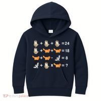 Cat Math Puzzle Kids Hoodie thumb 0