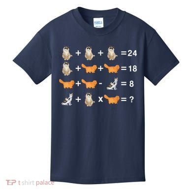Cat Math Puzzle Kids T-Shirt