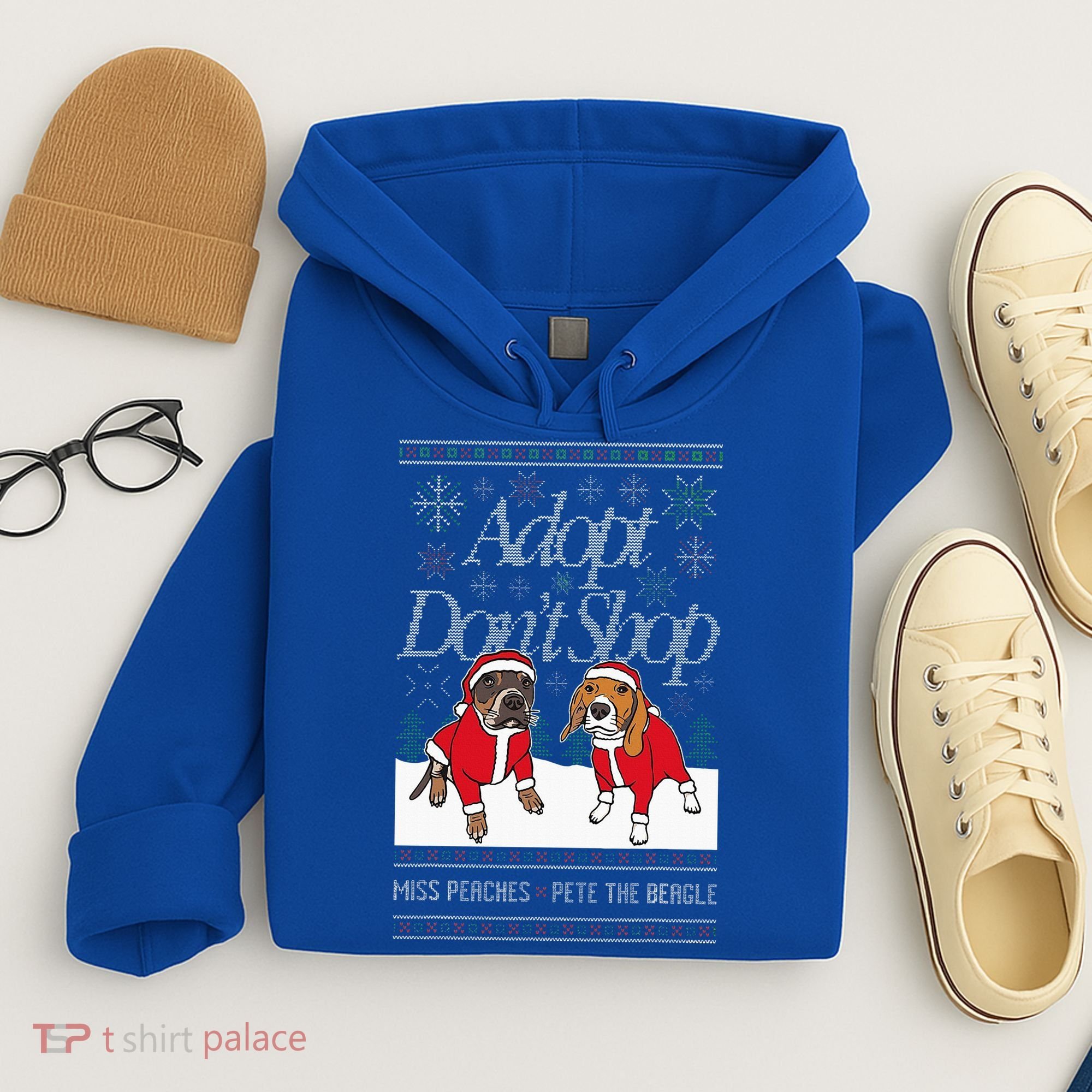 Christmas Miss Peaches & Pete The Beagle Hoodie