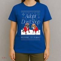 Christmas Miss Peaches & Pete The Beagle T-Shirt thumb 4