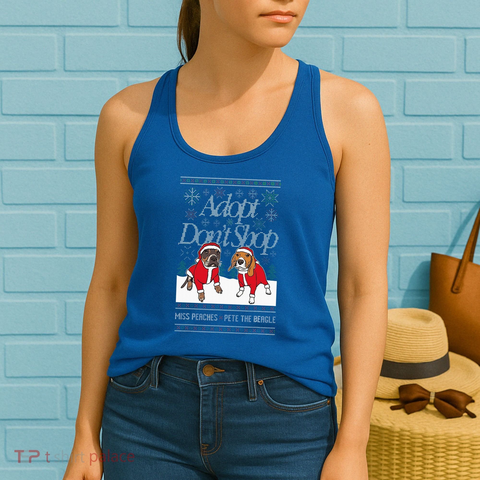 Christmas Miss Peaches & Pete The Beagle Women's Tank Top
