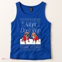 Christmas Miss Peaches & Pete The Beagle Tank Top thumb 2