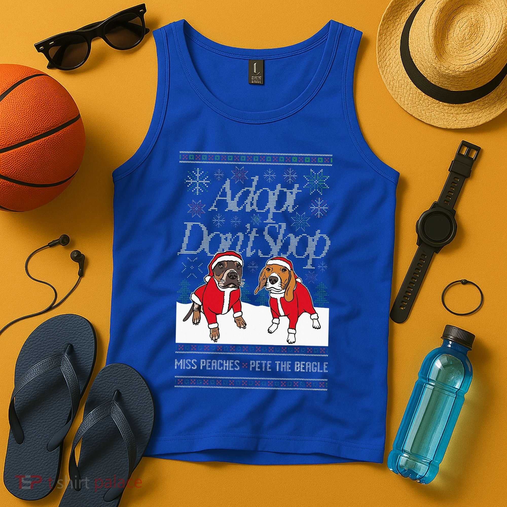 Christmas Miss Peaches & Pete The Beagle Tank Top