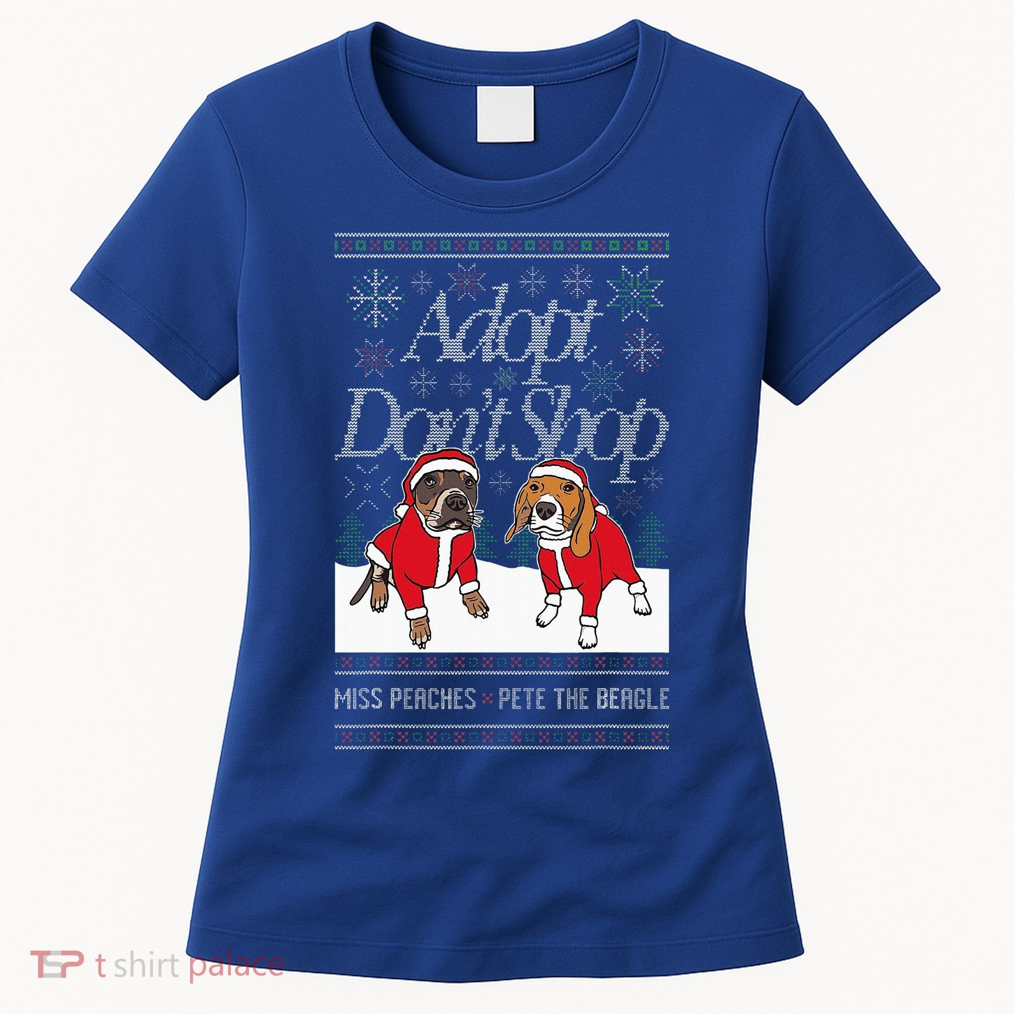 Christmas Miss Peaches & Pete The Beagle Women's T-Shirt