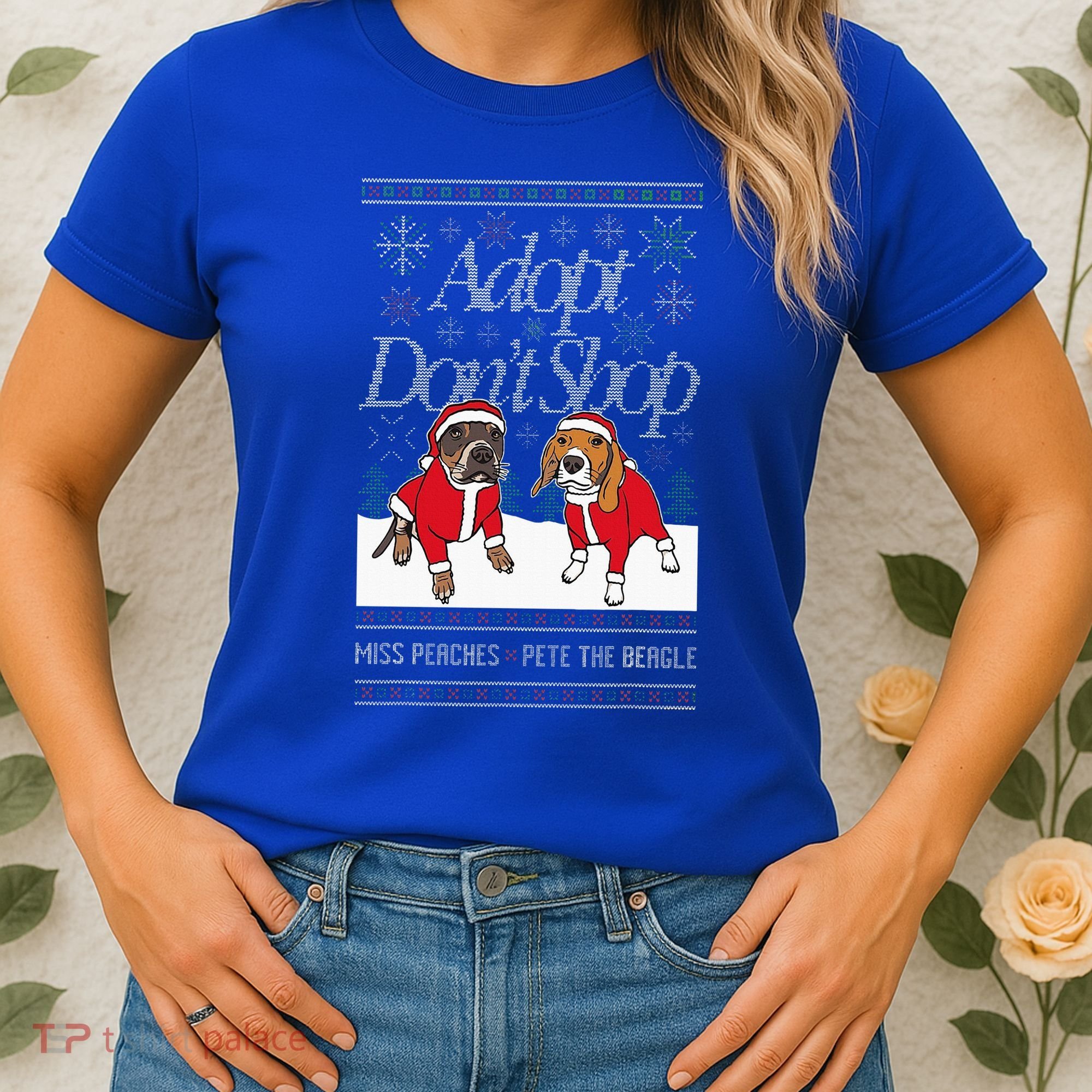 Christmas Miss Peaches & Pete The Beagle Women's T-Shirt