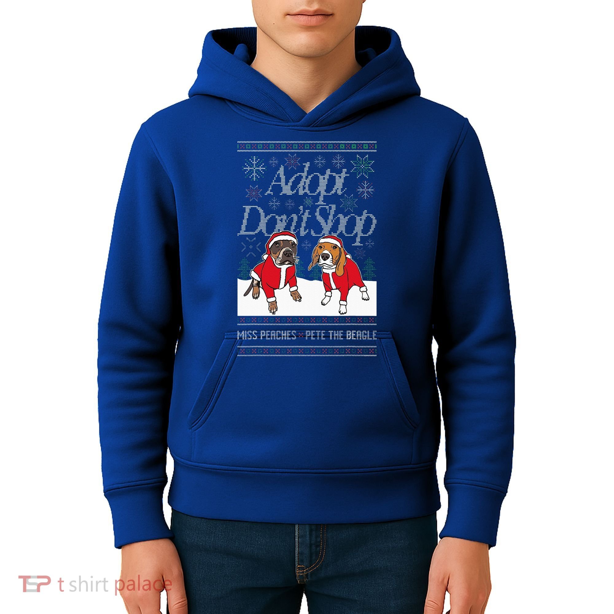 Christmas Miss Peaches & Pete The Beagle Kids Hoodie