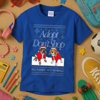 Christmas Miss Peaches & Pete The Beagle Kids T-Shirt thumb 3